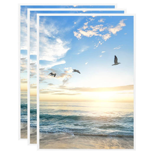 Fotorammekollasje for bord 3 stk hvit 15x21 cm MDF