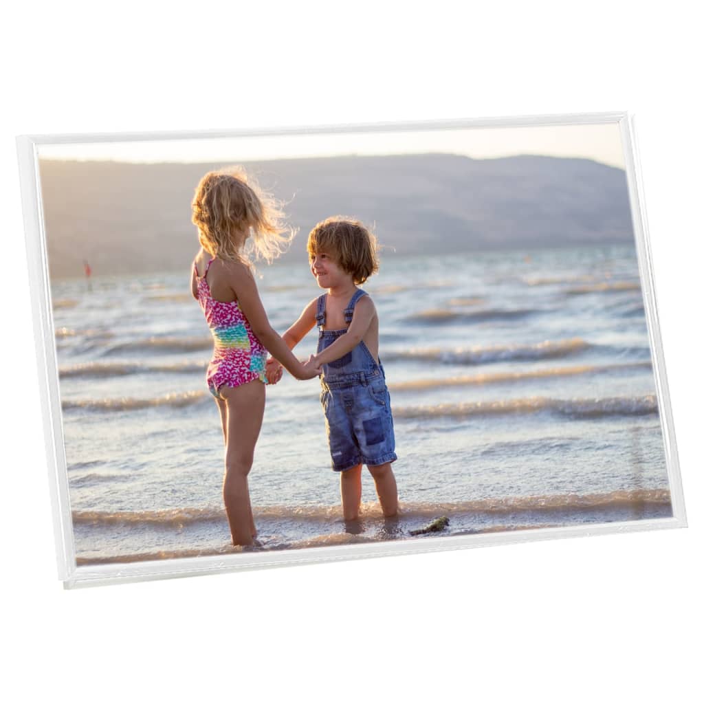 Fotorammekollasje for vegg eller bord 5 stk hvit 70x90 cm MDF