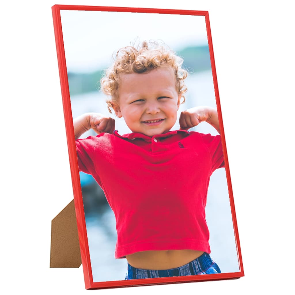 Fotorammekollasje for vegg eller bord 5 stk rød 70x90 cm MDF