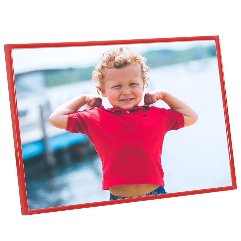 Fotorammekollasje for vegg eller bord 5 stk rød 70x90 cm MDF