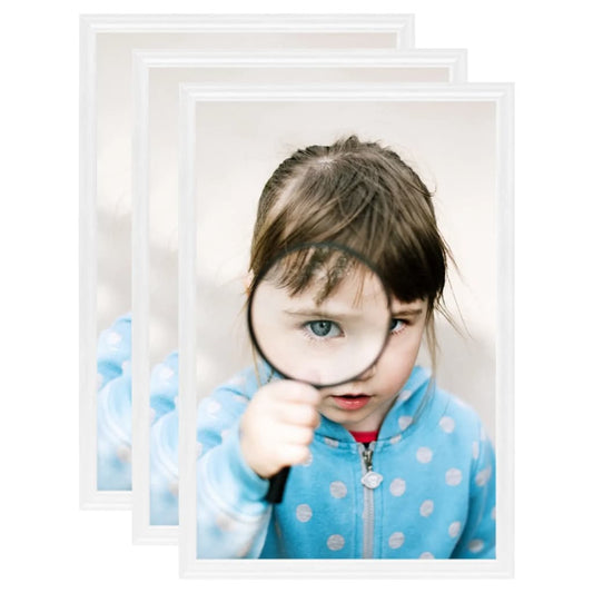 Fotorammekollasje for bord 3 stk hvit 13x18 cm MDF