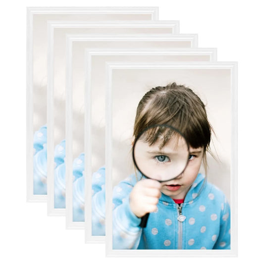 Fotorammekollasje for bord 5 stk hvit 13x18 cm MDF