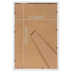 Fotorammekollasje for bord 3 stk hvit 21x29,7 cm MDF
