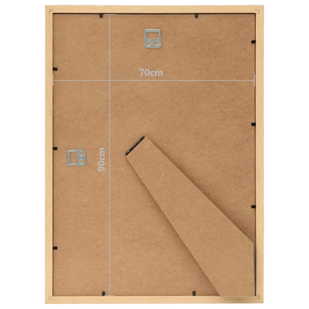 Fotorammekollasje for vegg eller bord 5 stk 70x90 cm lys eik