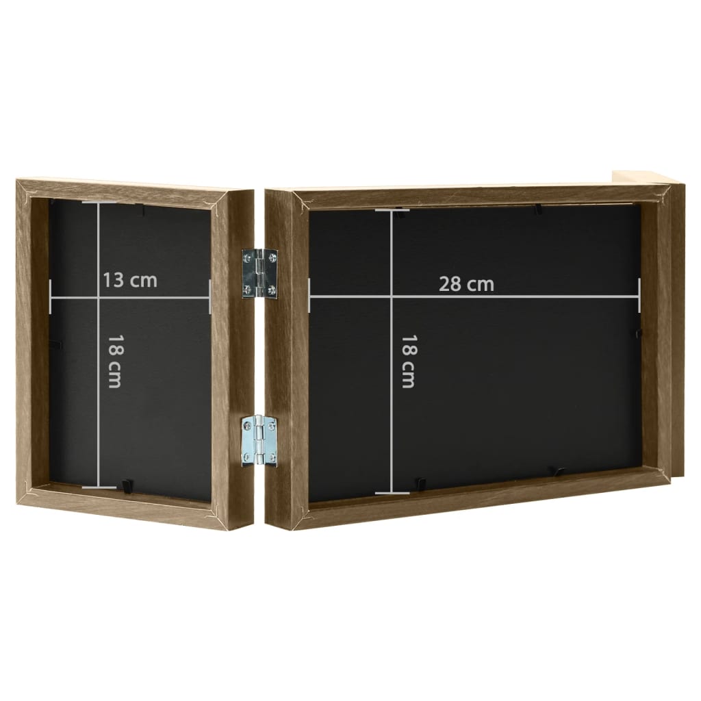 Trefoldig fotorammekollage lysebrun 28x18 cm+2x(13x18 cm)