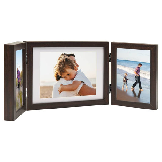 Trefoldig fotorammekollage mørkebrun 22x15 cm+2x(10x15 cm)
