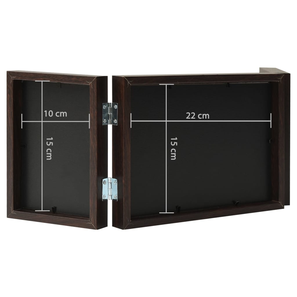 Trefoldig fotorammekollage mørkebrun 22x15 cm+2x(10x15 cm)