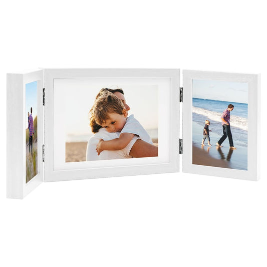 Trefoldig fotorammekollasj hvit 22x15 cm+2x(10x15 cm)