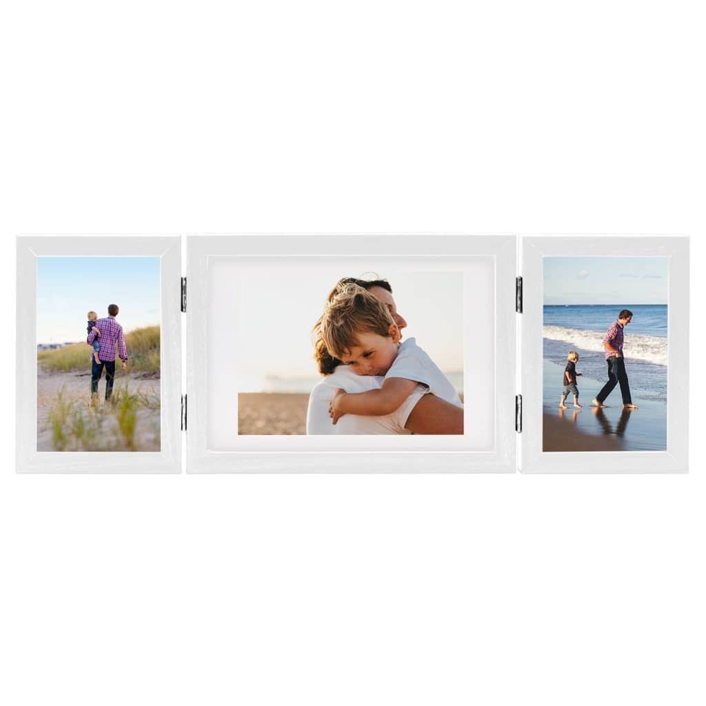 Trefoldig fotorammekollasj hvit 22x15 cm+2x(10x15 cm)
