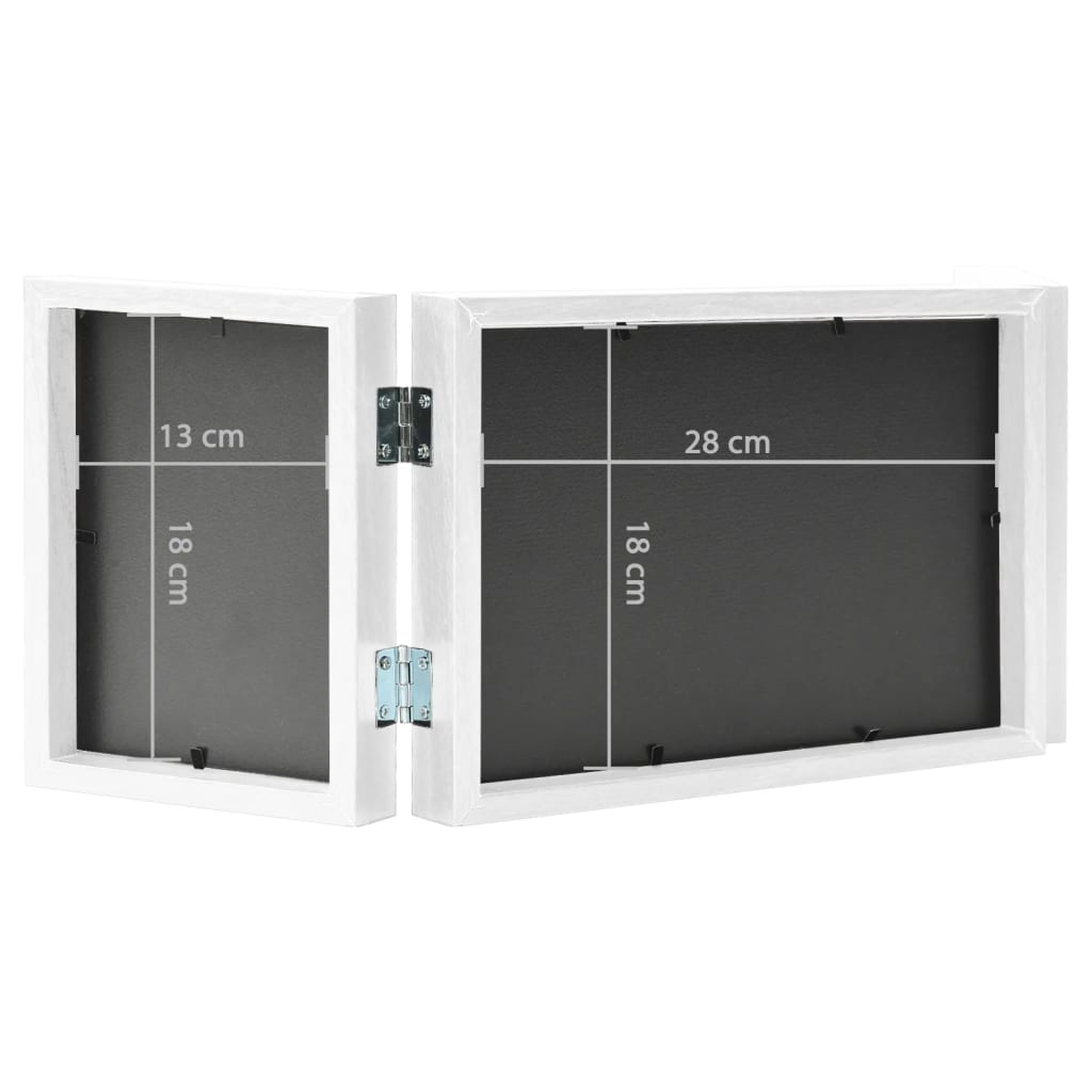 Trefoldig fotorammekollasj hvit 28x18 cm+2x(13x18 cm)
