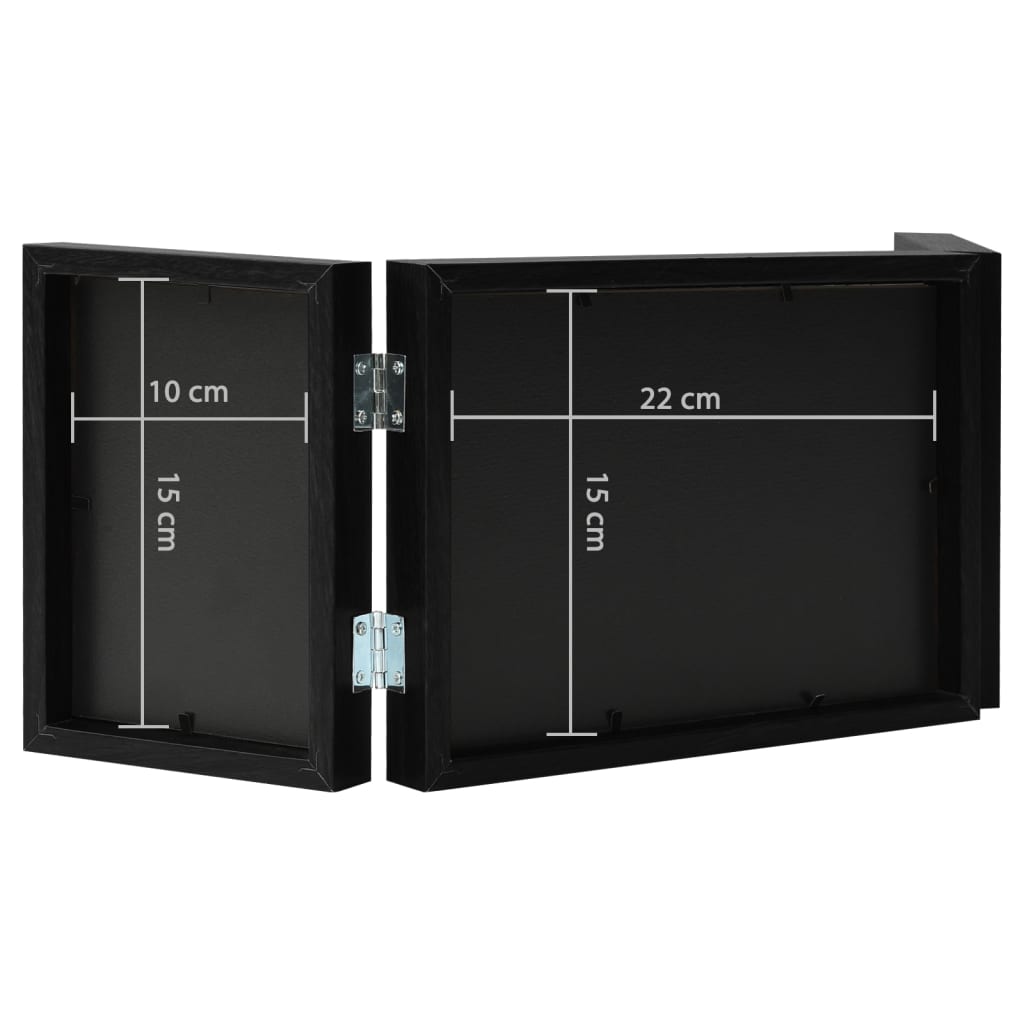 Trefoldig fotorammekollasj svart 22x15 cm+2x(10x15 cm)