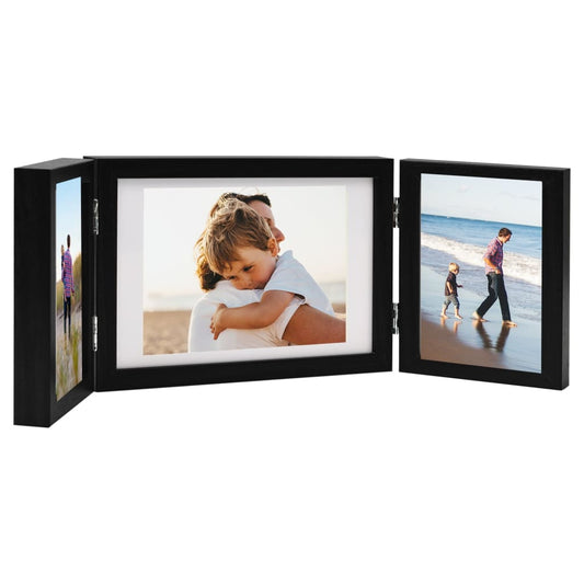 Trefoldig fotorammekollasj svart 28x18 cm+2x(13x18 cm)