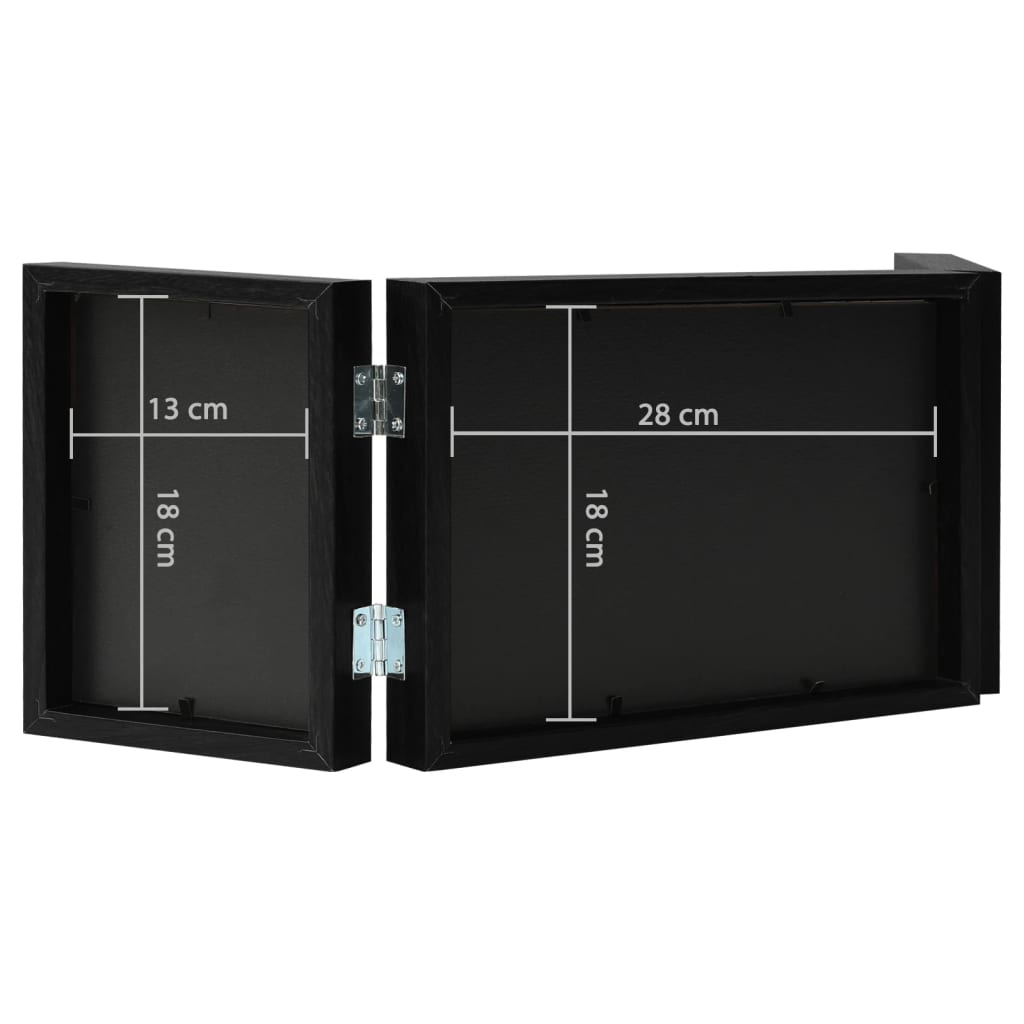 Trefoldig fotorammekollasj svart 28x18 cm+2x(13x18 cm)