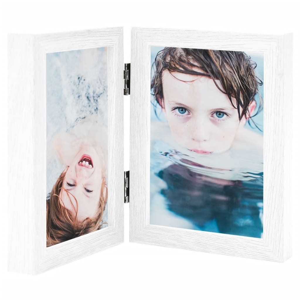 Tofoldig fotorammekollasj hvit 2x(13x18 cm)