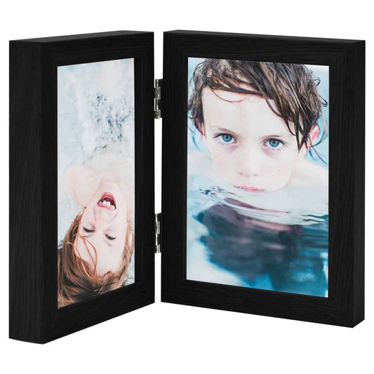 Tofoldig fotorammekollasj svart 2x(13x18 cm)