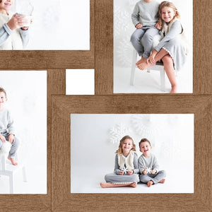 Fotorammekollasj for 4x(13x18 cm) bilde lysebrun MDF