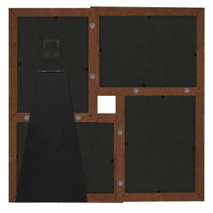Fotorammekollasj for 4x(10x15 cm) bilde mørkebrun MDF