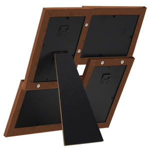 Fotorammekollasj for 4x(10x15 cm) bilde mørkebrun MDF
