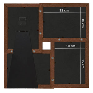 Fotorammekollasj for 4x(10x15 cm) bilde mørkebrun MDF