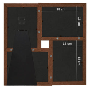 Fotorammekollasj for 4x(13x18 cm) bilde mørkebrun MDF
