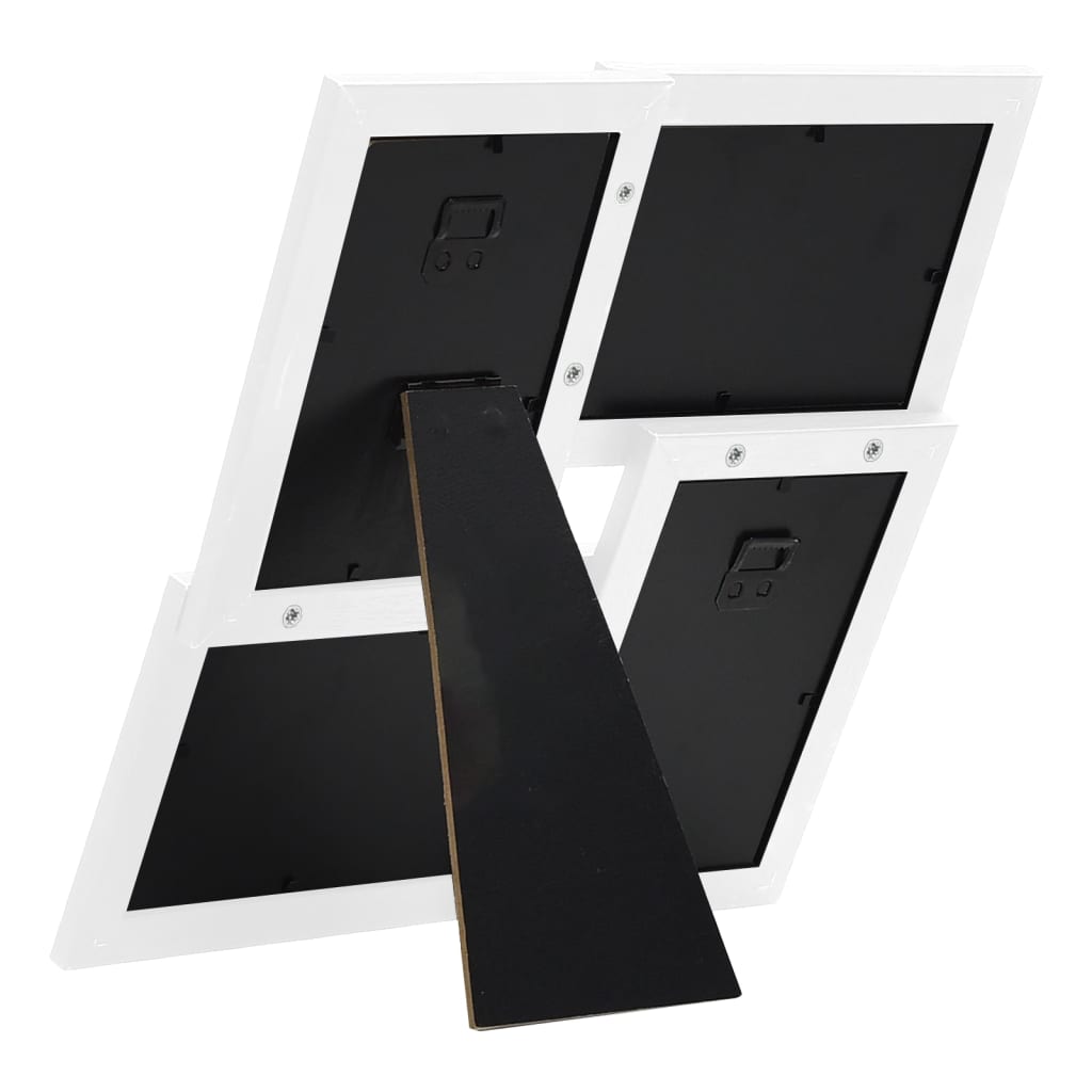 Fotorammekollasj for 4x(10x15 cm) bilde hvit MDF