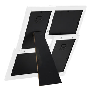 Fotorammekollasj for 4x(10x15 cm) bilde hvit MDF