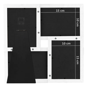 Fotorammekollasj for 4x(10x15 cm) bilde hvit MDF
