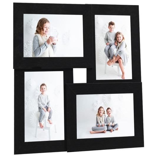 Fotorammekollasj for 4x(10x15 cm) bilde svart MDF
