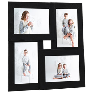 Fotorammekollasj for 4x(10x15 cm) bilde svart MDF