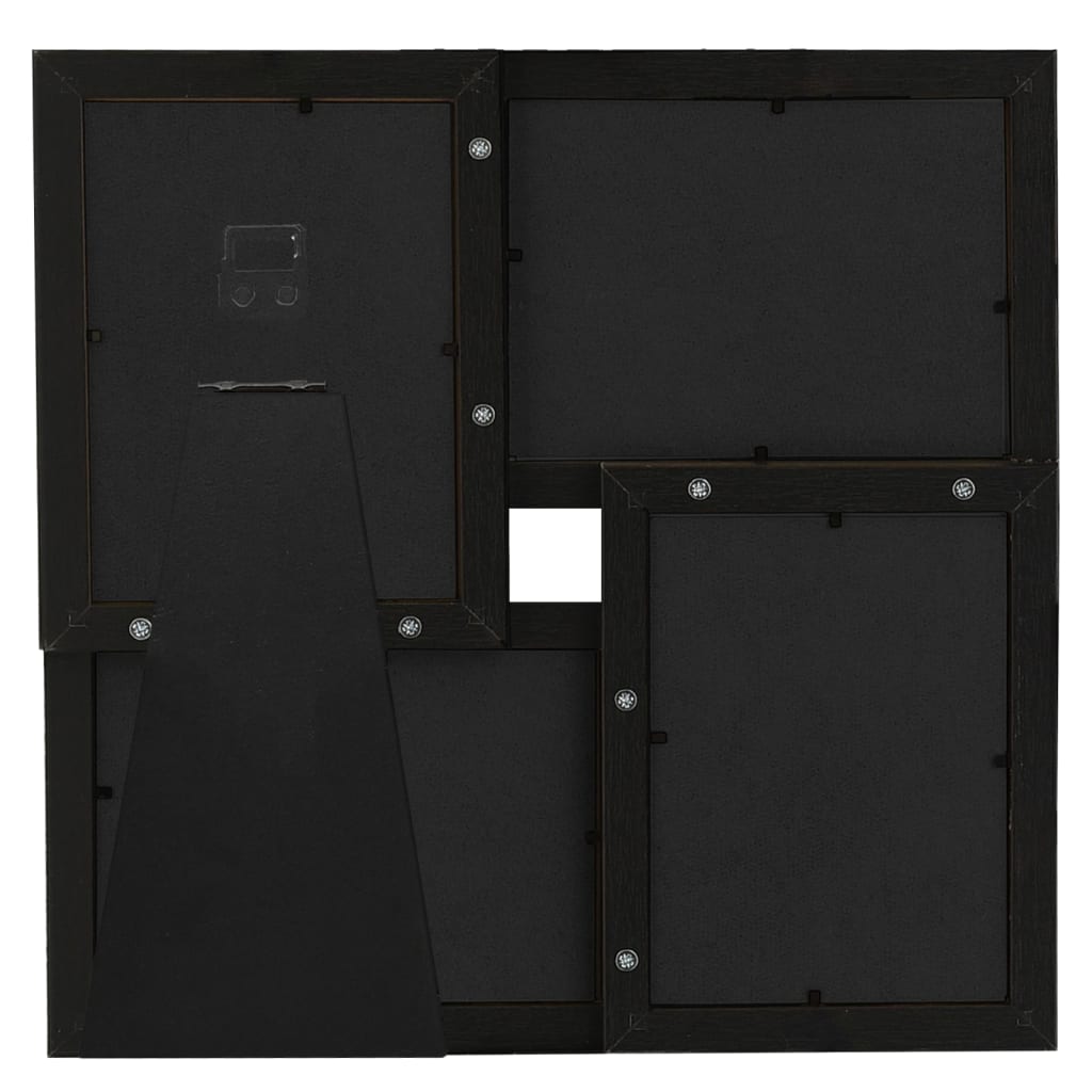 Fotorammekollasj for 4x(10x15 cm) bilde svart MDF