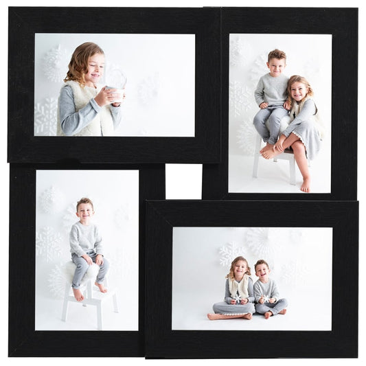 Fotorammekollasj for 4x(13x18 cm) bilde svart MDF
