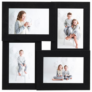 Fotorammekollasj for 4x(13x18 cm) bilde svart MDF