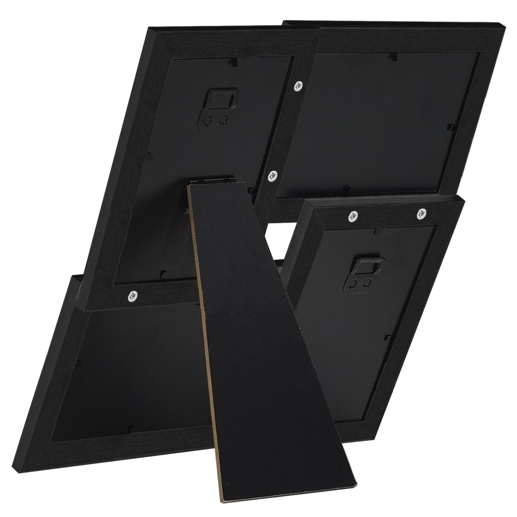 Fotorammekollasj for 4x(13x18 cm) bilde svart MDF