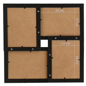 Fotorammekollasj for 4x(13x18 cm) bilde svart MDF
