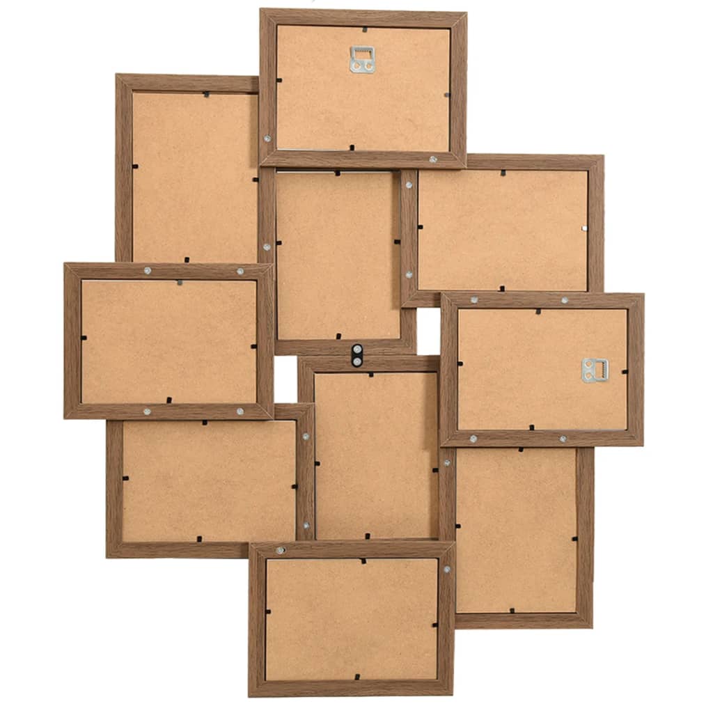 Fotorammekollasj for 10x(13x18 cm) bilde lysebrun MDF