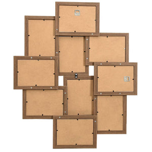 Fotorammekollasj for 10x(13x18 cm) bilde lysebrun MDF