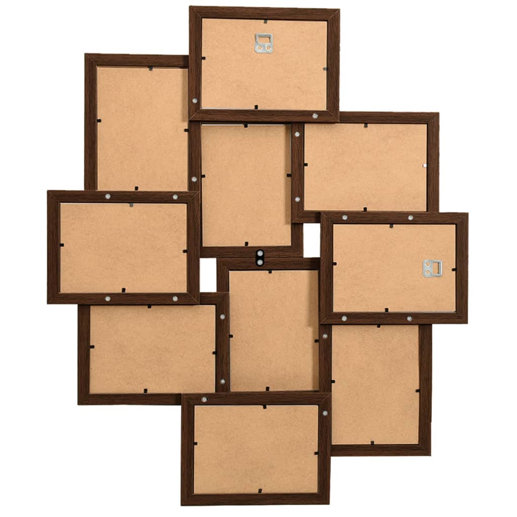 Fotorammekollasj for10x(10x15 cm) bilde mørkebrun MDF