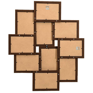 Fotorammekollasj for10x(10x15 cm) bilde mørkebrun MDF