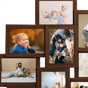 Fotorammekollasj for10x(10x15 cm) bilde mørkebrun MDF