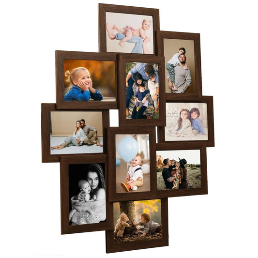 Fotorammekollasj for 10x(13x18 cm) bilde mørkebrun MDF