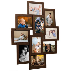 Fotorammekollasj for 10x(13x18 cm) bilde mørkebrun MDF