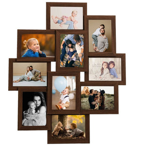 Fotorammekollasj for 10x(13x18 cm) bilde mørkebrun MDF