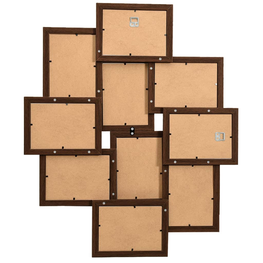 Fotorammekollasj for 10x(13x18 cm) bilde mørkebrun MDF