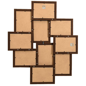 Fotorammekollasj for 10x(13x18 cm) bilde mørkebrun MDF