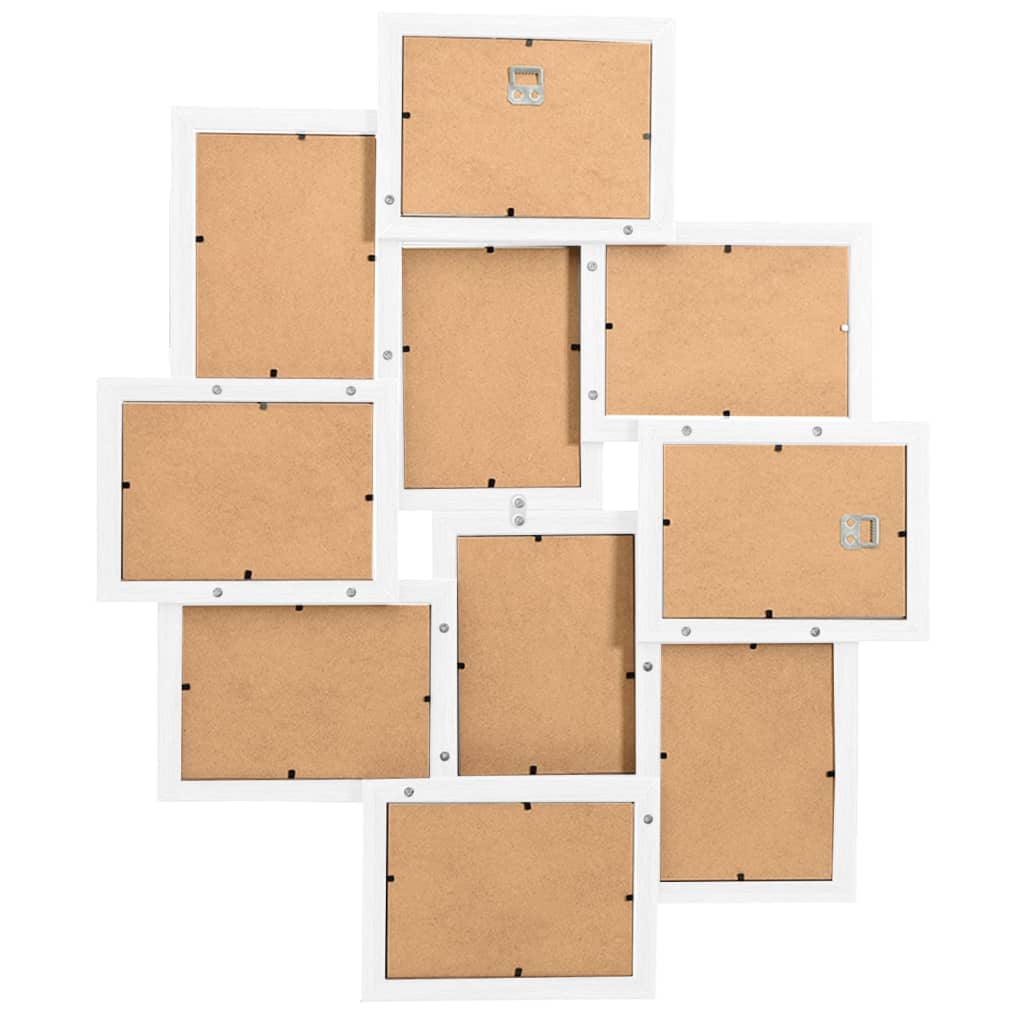 Fotorammekollasj for 10x(13x18 cm) bilde hvit MDF