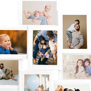 Fotorammekollasj for 10x(13x18 cm) bilde hvit MDF
