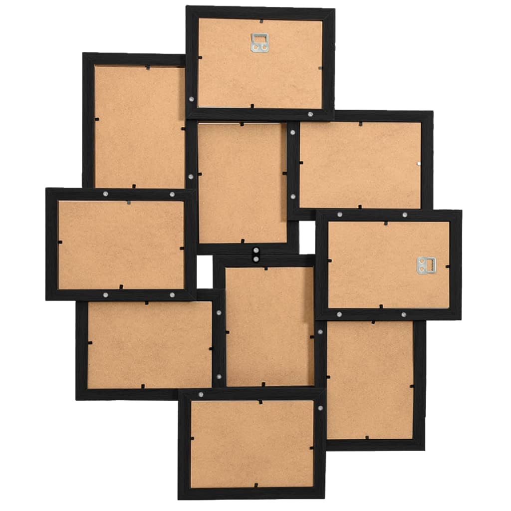 Fotorammekollasj for 10x(13x18 cm) bilde svart MDF