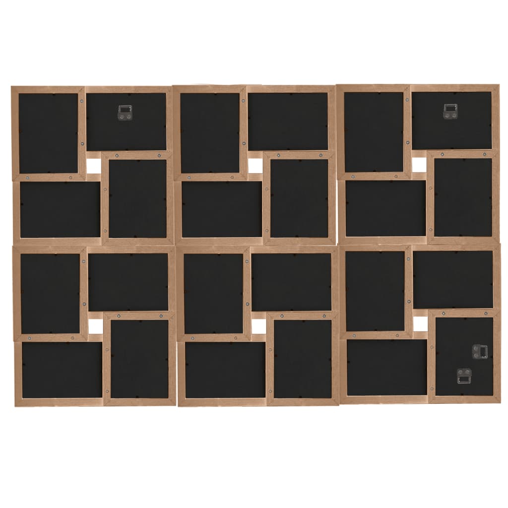 Fotorammekollasj for 24x(10x15 cm) bilde lysebrun MDF