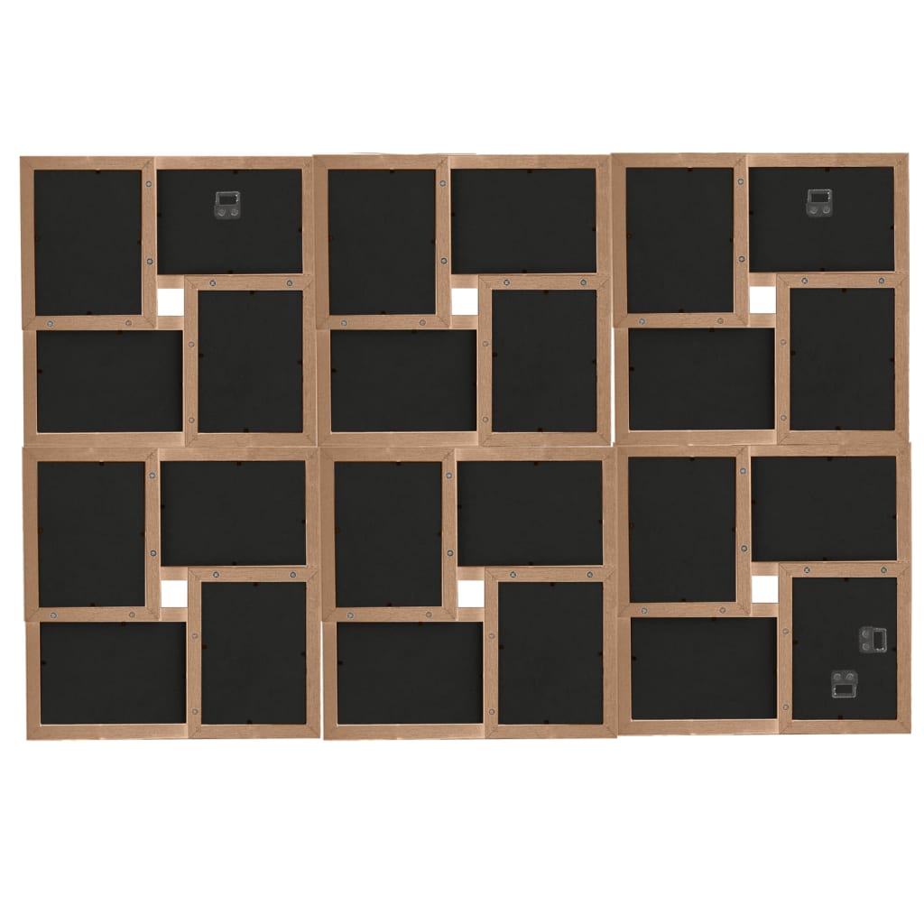 Fotorammekollasj for 24x(13x18 cm) bilde lysebrun MDF