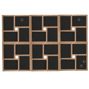 Fotorammekollasj for 24x(13x18 cm) bilde lysebrun MDF